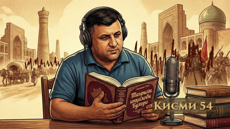  “Аудиокитоб” бо Субҳон Ҷалилов. Асари “Таърихи инқилоби Бухоро”-и Садриддин Айнӣ |Қисми 54